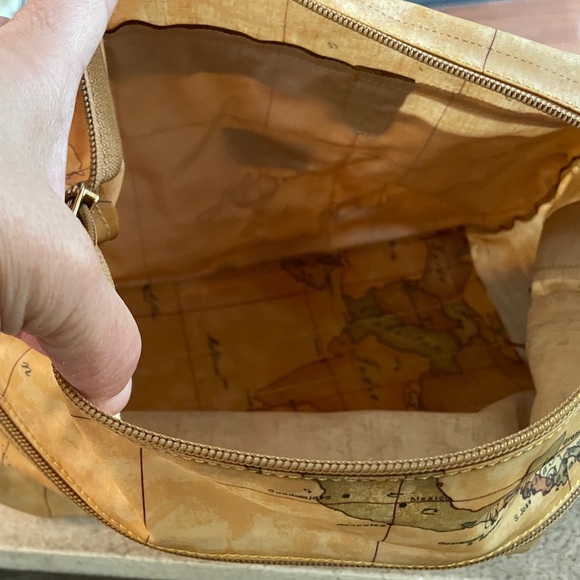 Alviero Martini Tan Map Print Women's Bag - Picture 6 of 7
